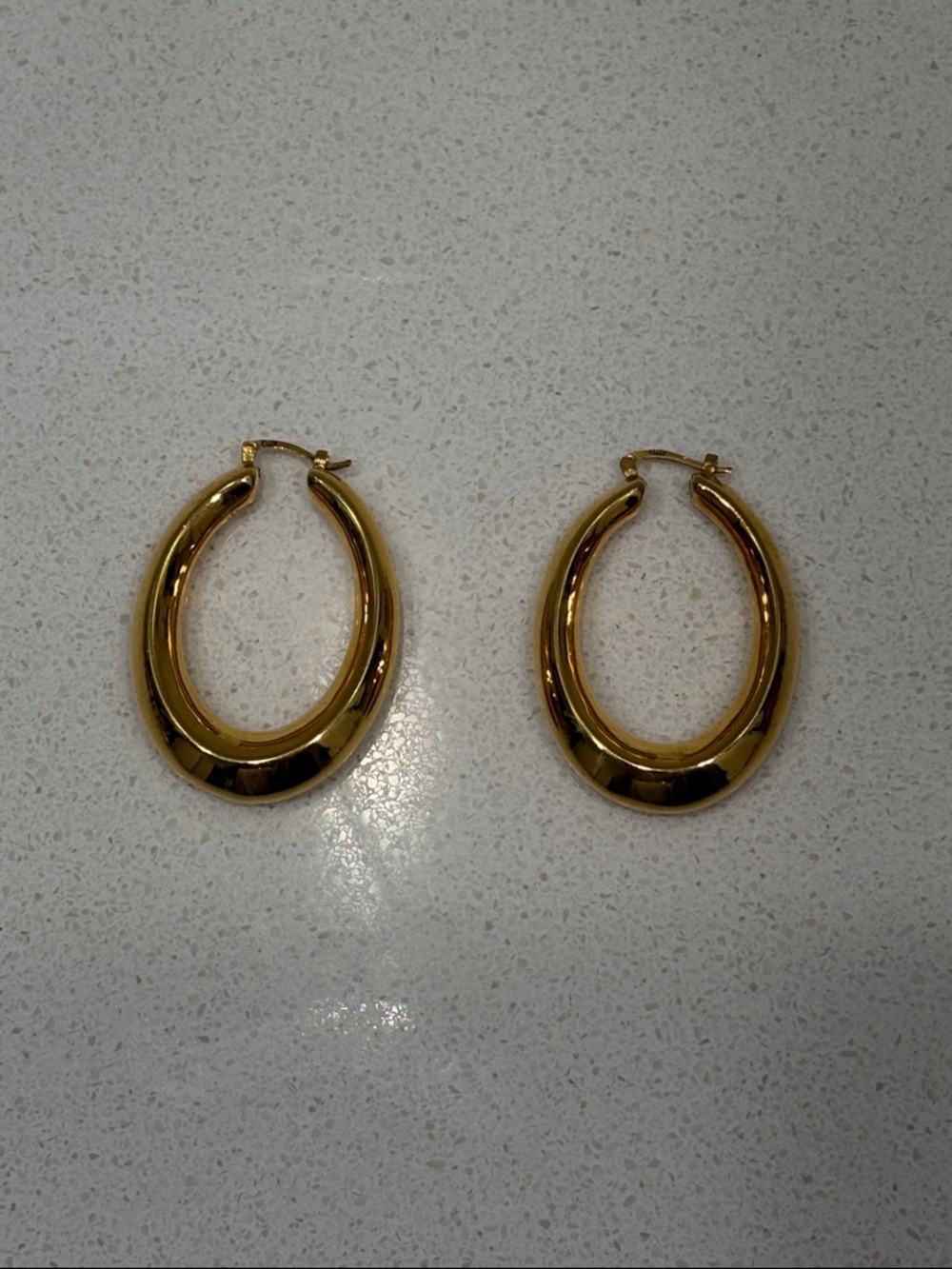 Banana Republic Goldtone Oval Hoop Eartings